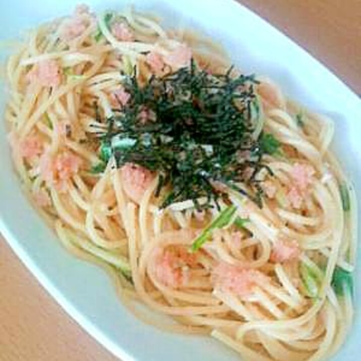 たらこと水菜のパスタ・バター風味